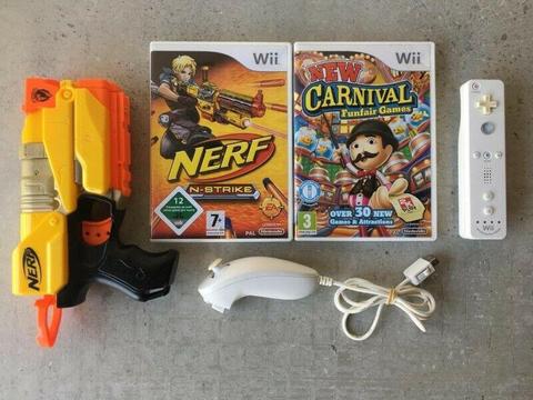 collectable NERF ex3 switchshot and games and controls nintendo wii 