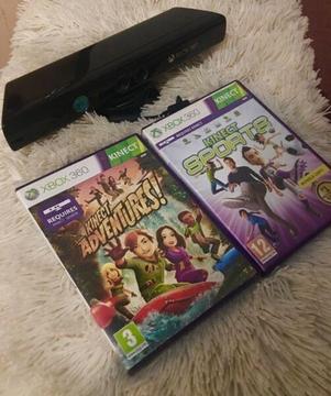 XBOX 360 Kinect + games for sale  