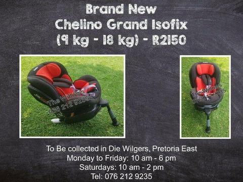 Brand New Chelino Grand Isofix (9 kg - 18 kg) 