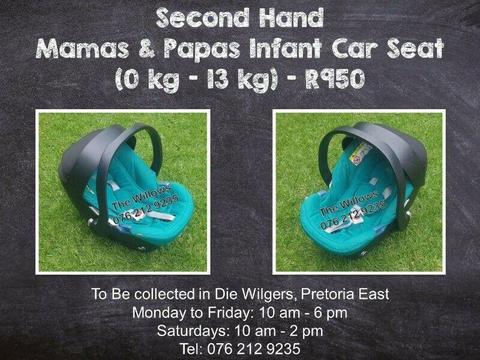 Second Hand Mamas & Papas Infant Car Seat (0 kg - 13 kg) - Green 