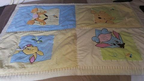 Winnie the Pooh baby cot duvet and bumper - as good as new 