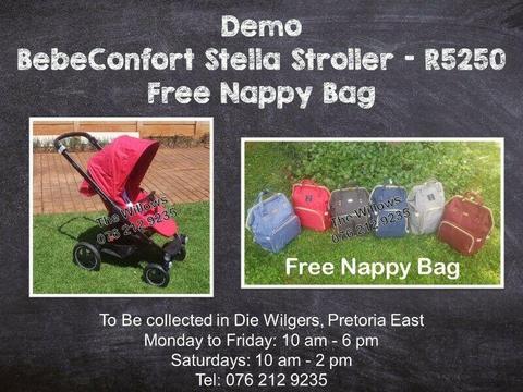 Demo BebeConfort Stella Stroller (Red) with FREE Nappy Bag 