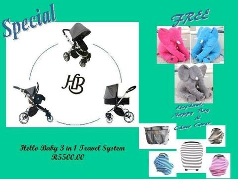 Hello Baby 3in1 Travel system for sale plus FREE gift worth over R800 