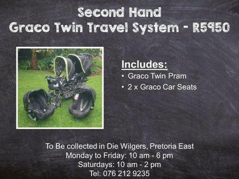 Second Hand Graco Twin Travel System 