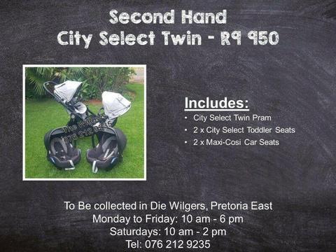 Second Hand City Select Twin Travel System 
