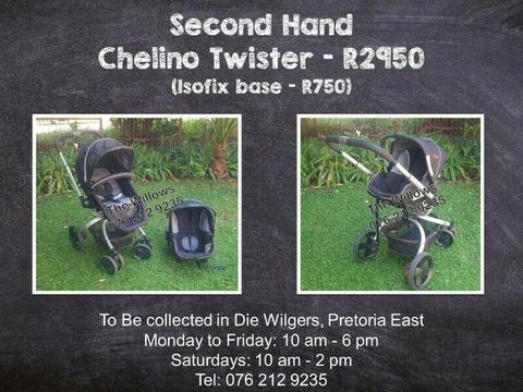 Second Hand Chelino Twister (Isofix base available - R750) Grey and Black 