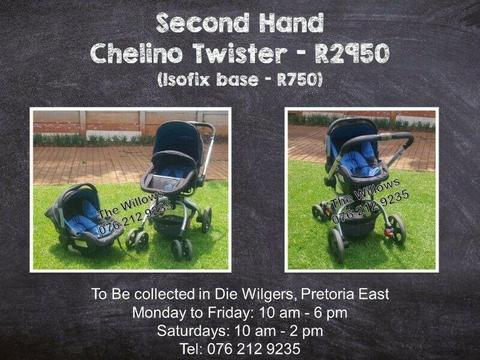 Second Hand Chelino Twister (Isofix base available - R750) - Blue and Black 