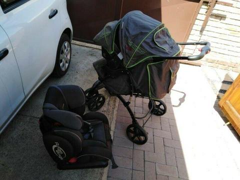 Pram and new born car seat and car chair 