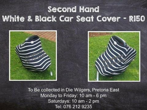 Second Hand White & Black Car Seat Cover 