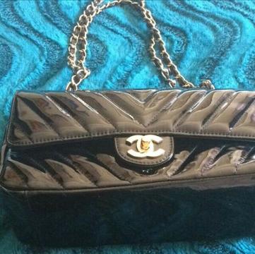 Chanel patent leather flap bag 