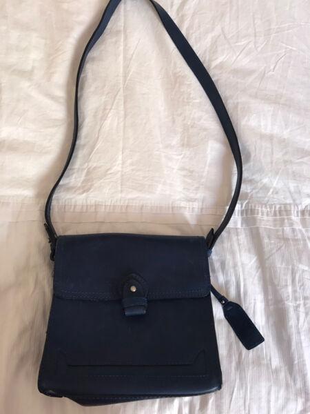 Handbag- Zara Navy leather crossbody  