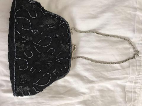 Handbag-Black evening clutch bag 
