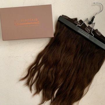 Dark Brown Human Hair Extensions - Never worn, perfect condition 