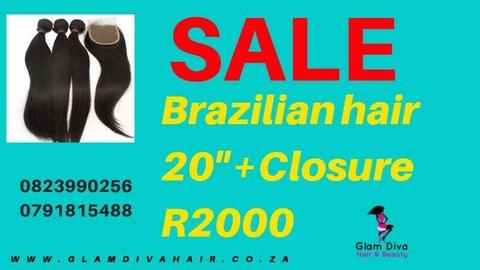 BRAZILIAN HAIR 10 INCH+FREE CLOSURE R1000 0823990256 