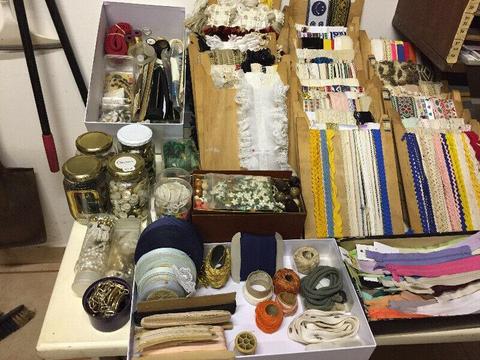 A large assortment of haberdashery from a retiring dressmaker/shop owner 