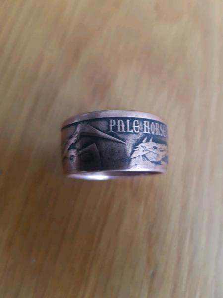 Pale Horse of Death copper coin ring  