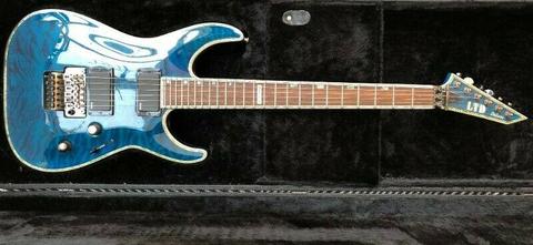ESP LTD Deluxe MH-1000 Electric Guitar Blue (Includes ESP Hard case) 