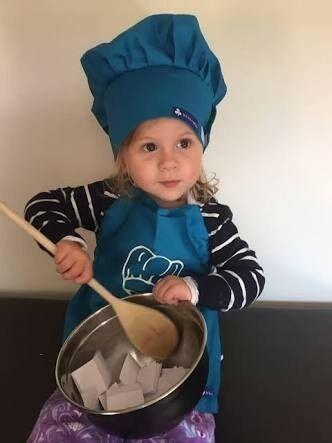 Beautiful handmade kids chef aprons and hats 