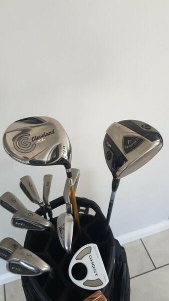 Ping Irons. 2 drivers. 2 putters & 1 golf bag. 