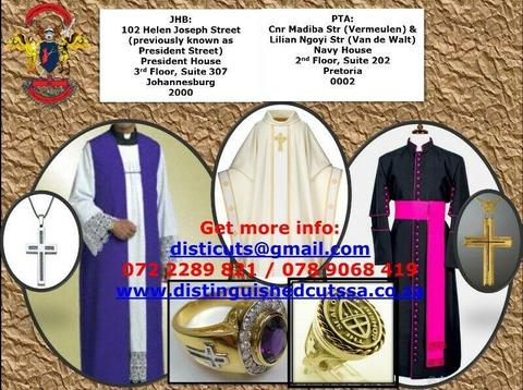 GOWNS FOR CHURCH ORDINATIONS, BISHOPS, CLERGY & CHOIRS IN JOHANNESBURG 