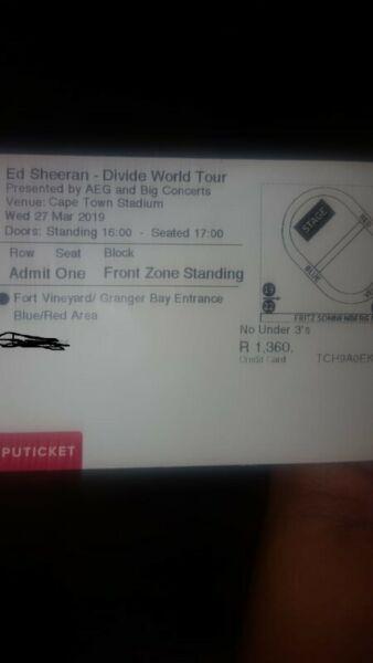Ed Sheeran Cape Town Tickets 