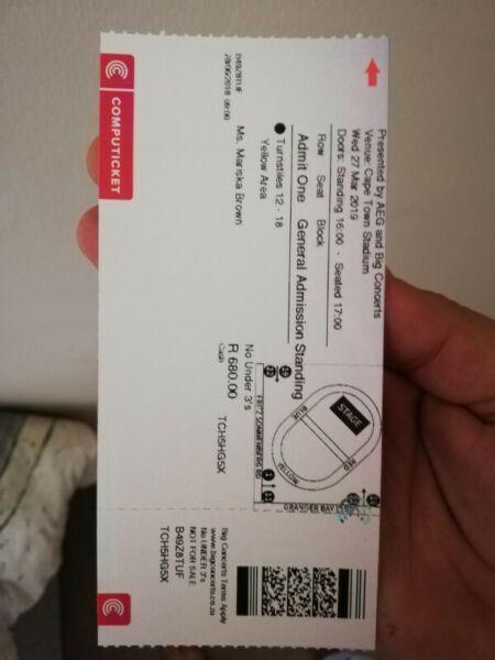 1 x Ed Sheeran Standing Ticket 