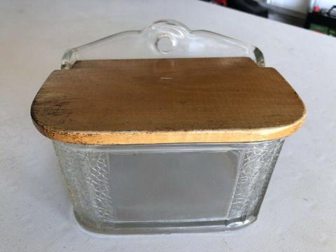 Glass kitchen salt box  