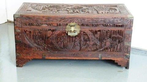 Antique Chinese Carved Camphor Chest(SKU 18) 
