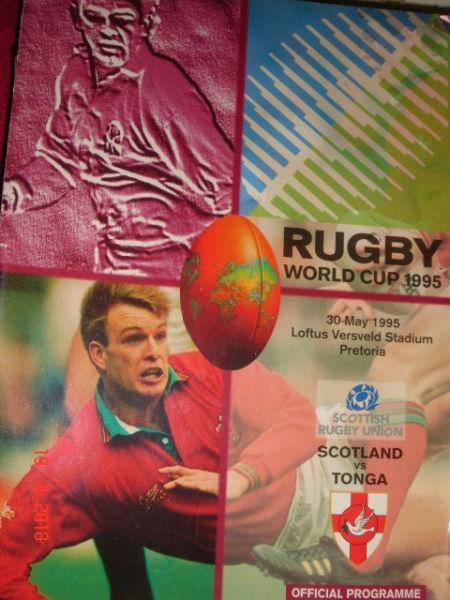 Rugby World Cup 1995, Official program Scotland vs Tonga 