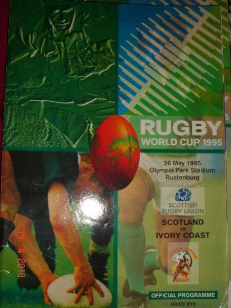 Rugby World Cup 1995, Official program Scotland vs Ivory Coast 