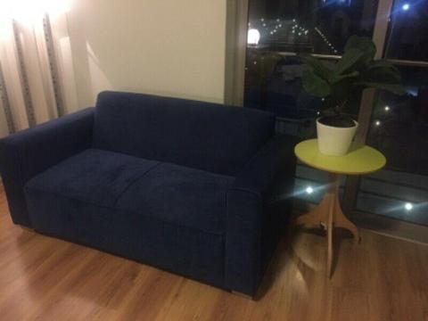 Royal Blue Velvet Couch 