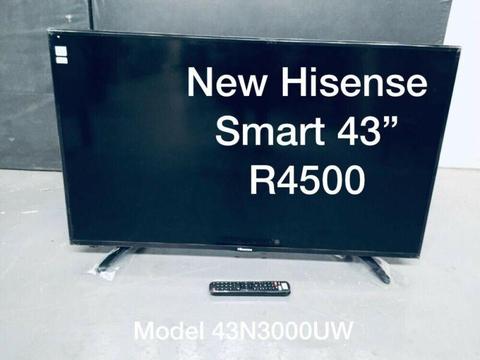New Hisense smart tv with remote 43