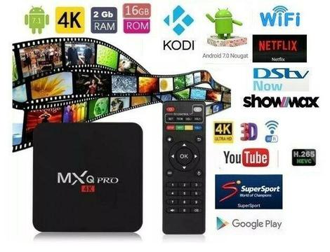 MXQ 4K PRO Android 7.1 TV Box Media Player HD 2gig/ 16gig, WIFI , Kodi 18, DSTV NOW/SHOWMAX/NETFLIX 