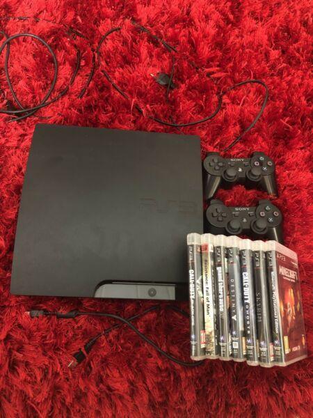 PS3 bundle with 2 Remotes and Many games 