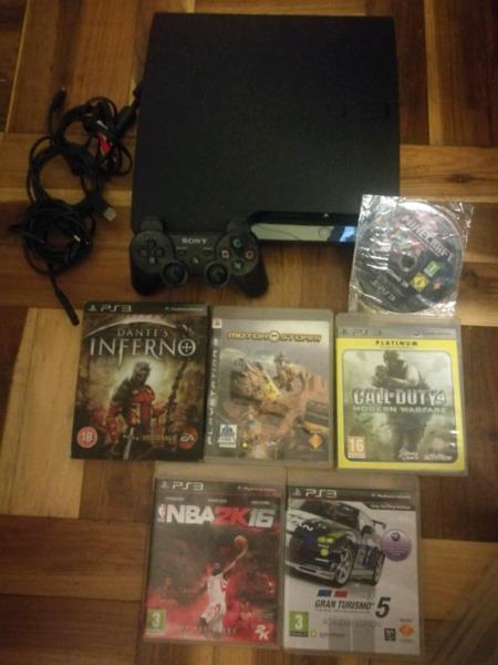 Ps3 Slim With Games & Control 