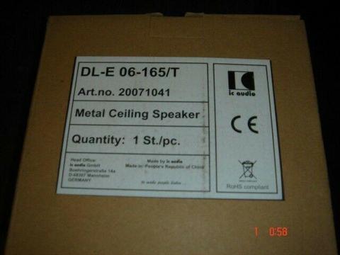 Ceiling Speaker, TOA IC Audio DL-06-165-T- EN54 Commercial In-Ceiling Speaker, new in a box(x4) 