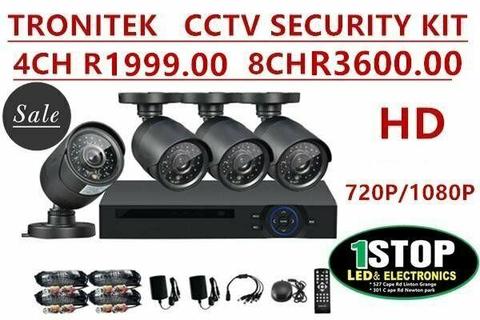 TRONITEK 4CH 8CH 720P 1080P COMPLETE CCTV SECURITY KIT-1STOP LED  