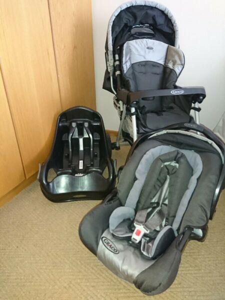 Graco AeroSportPlus 2in1 complete Travel System. Stroller, base, Car seat - excellent condition 