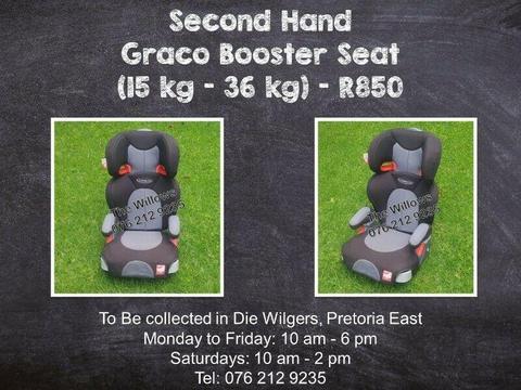 Second Hand Graco Booster Seat (15 kg - 36 kg) - Grey and Black 