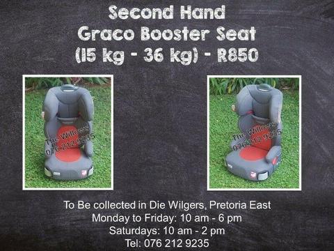 Second Hand Graco Booster Seat (15 kg - 36 kg) - Grey and Red 