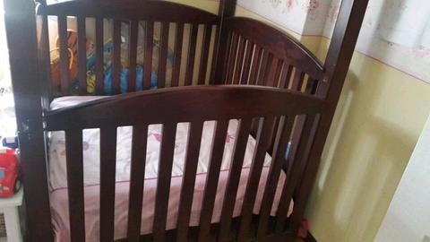 !!!URGENT SALE CUSTOM MADE TRIPLETS 4 POST COT IN EXCELLENT COND ONE OF A KIND 