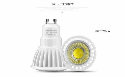 GU10 LED Bulb lamp 110V 220V 5W 7W Dimmable COB LED Spot light 