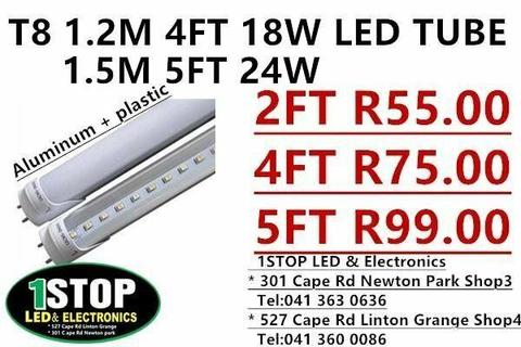 SPECIAL T8 1.2M 4FT TUBE 18W NOW ONLY R75.00 EACH  