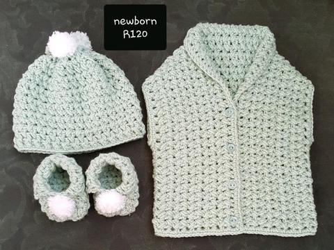 Crochet jacket sets for sale 