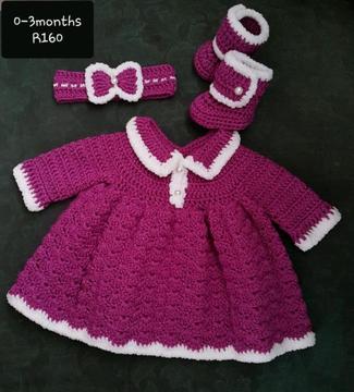 Crochet winter dress set for sale 