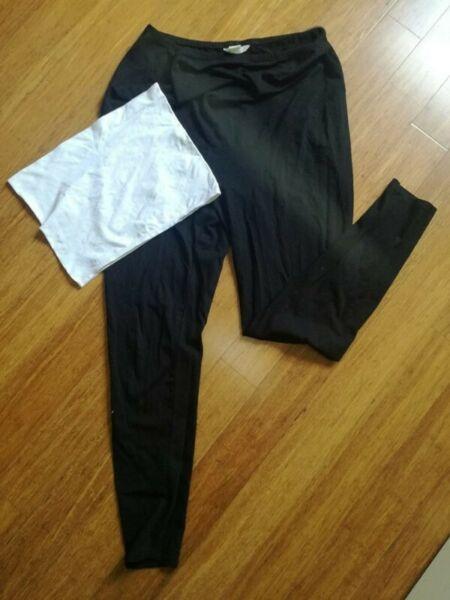 H&M Maternity tights XL (black) and white pregnancy tummy cover 