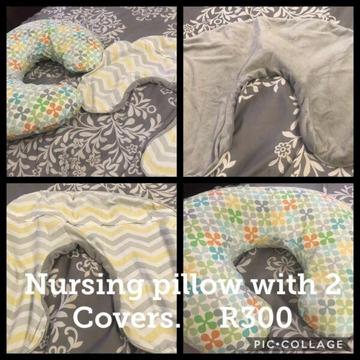 Nursing pillow and 2 covers  