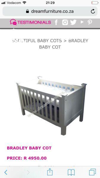 Bradley wooden baby cot 