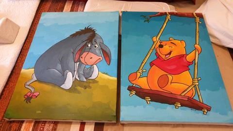 Winnie the pooh and Eeyore paintings  