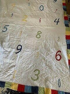 Cotton quilt with numbers 